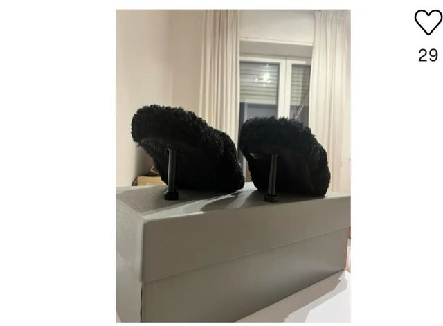 Sandalias Balenciaga M80 Peluche Negro Talla 38