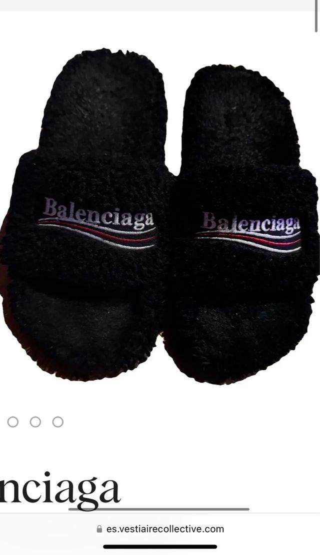 Sandalias Balenciaga M80 Peluche Negro Talla 38