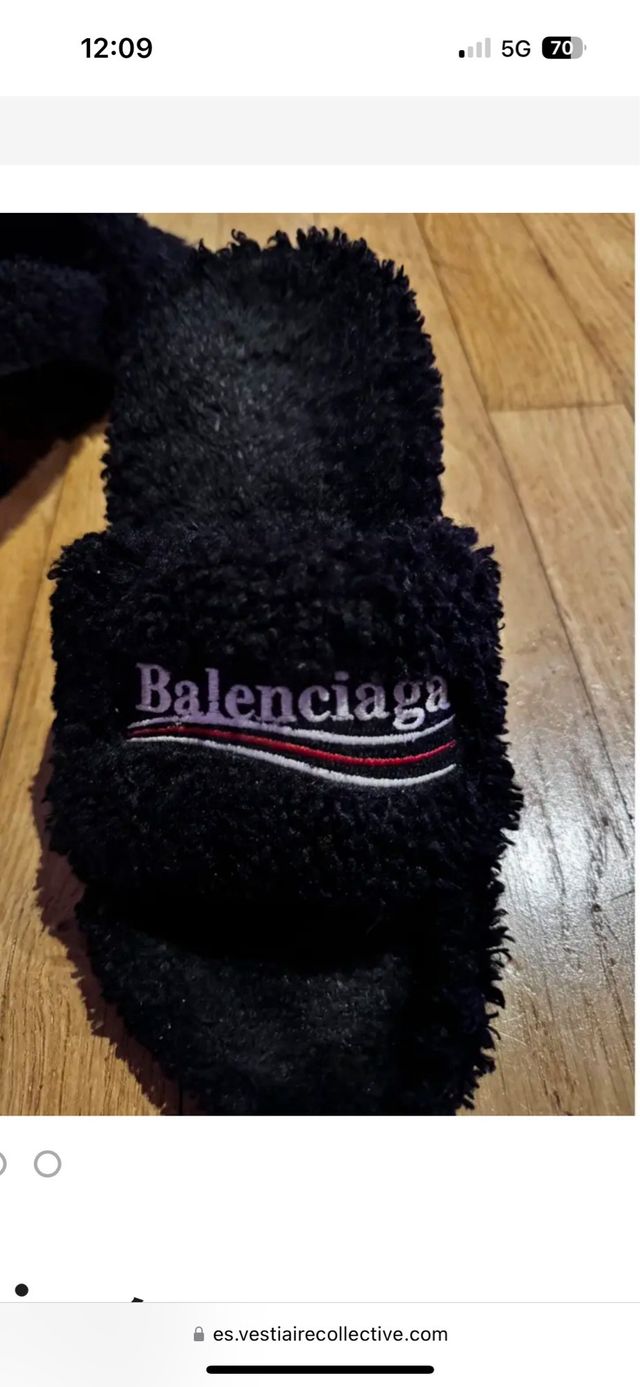 Sandalias Balenciaga M80 Peluche Negro Talla 38