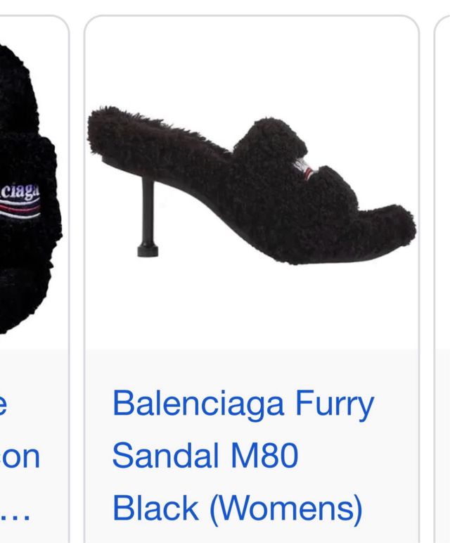 Sandalias Balenciaga M80 Peluche Negro Talla 38