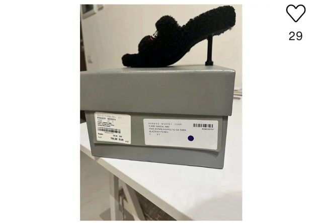 Sandalias Balenciaga M80 Peluche Negro Talla 38