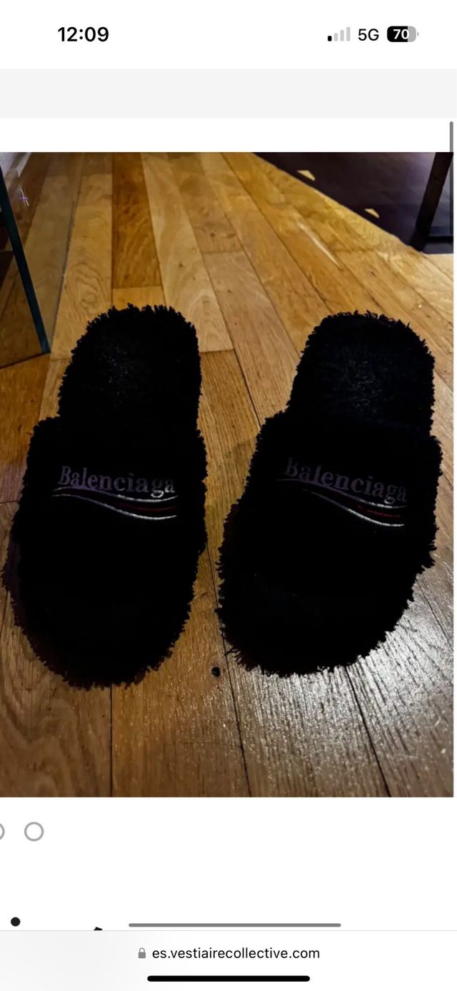 Sandalias Balenciaga M80 Peluche Negro Talla 38