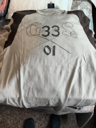 Camiseta Gestal RAW manga raglán beige/marrón