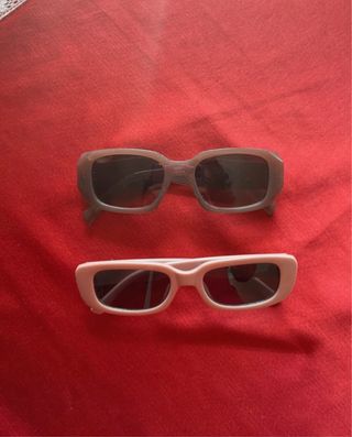 Occhiali da sole simil Prada grigio e rosa