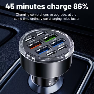 Cargador Coche 8 Puertos USB Carga Rápida