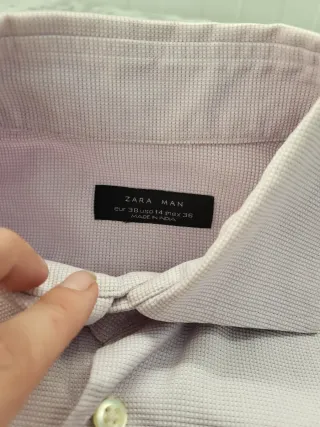 Camisa Zara Hombre Cuello Italiano T-38