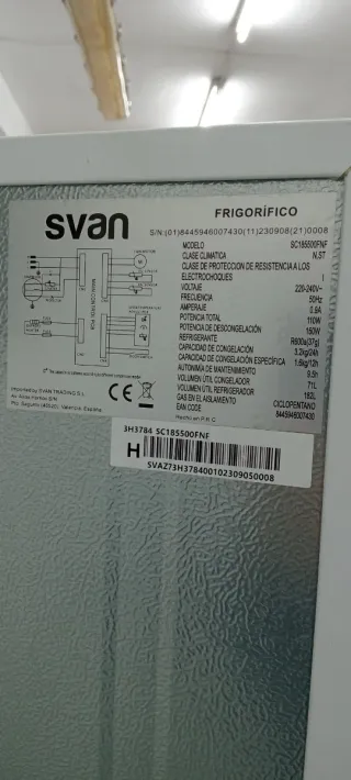 NEVERA COMBI NO FROST SVAN ENERGÍA A+