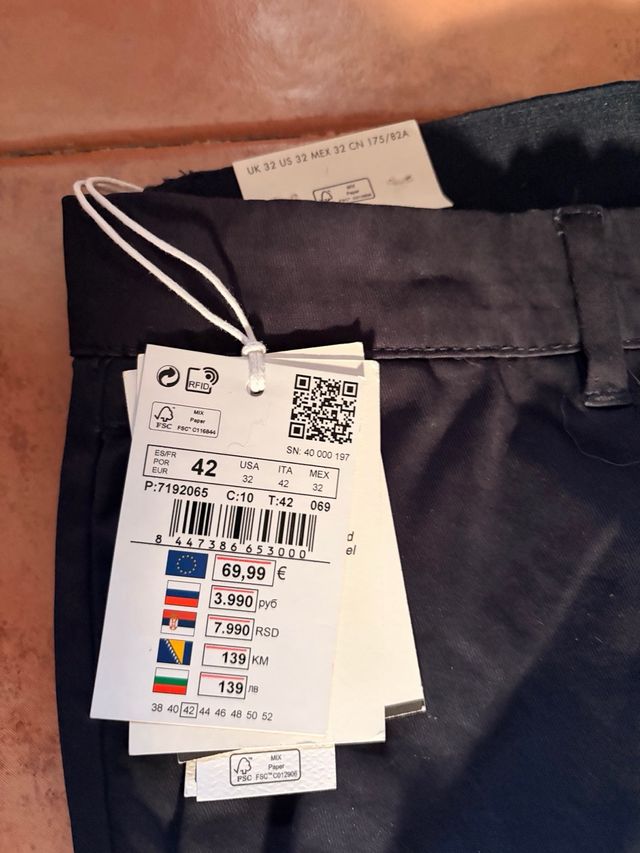 Pantaloni chino Cortefiel blu - Taglia 42