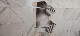 Jersey Zara Rayas Beige/Negro