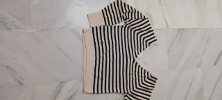 Jersey Zara Rayas Beige/Negro