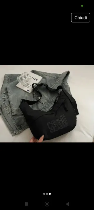 Borsa a tracolla Cavalli Class nera