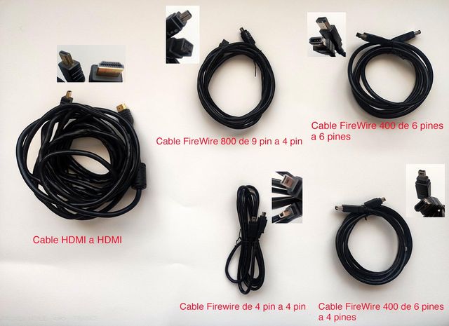Cables FireWire 800/400/4 pin y HDMI
