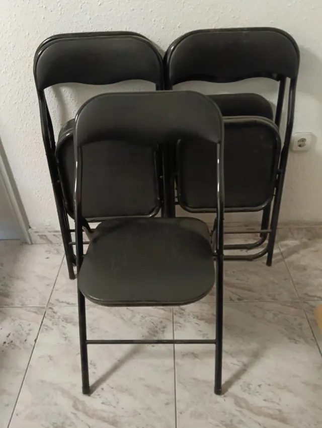 5 Sillas Plegables Negras