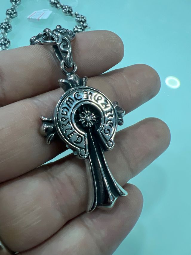 Catena Chrome Hearts con Croce in Argento