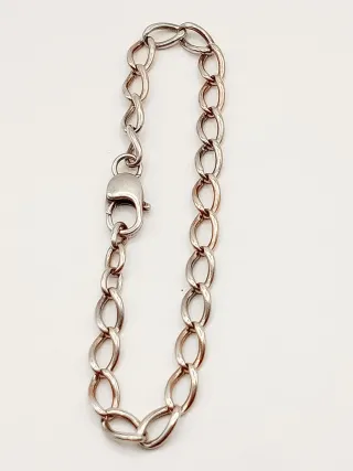 Bracciale uomo maglia larga cerchi anello argento