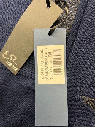 Maglione YES ZEE Uomo Blu Zip Tasca M