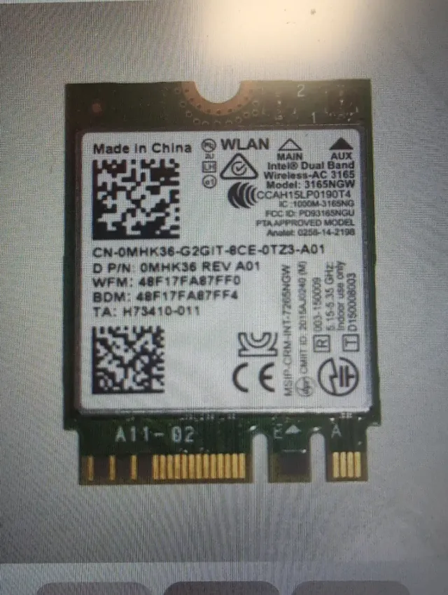 Tarjeta wifi Intel M. 2 y PCIE