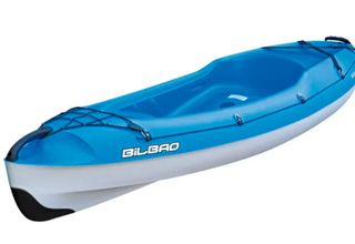 Kayak Bilbao Azul, con remo y chaleco.