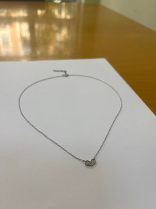 Collar corazón plata con circonitas