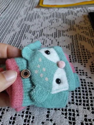 Guanti senza dita bambini verde Tiffany