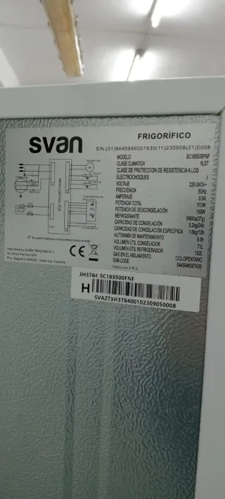 Nevera Svan Combi no Frost energía A+