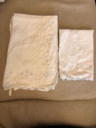 Sábana y funda de almohada para moisés