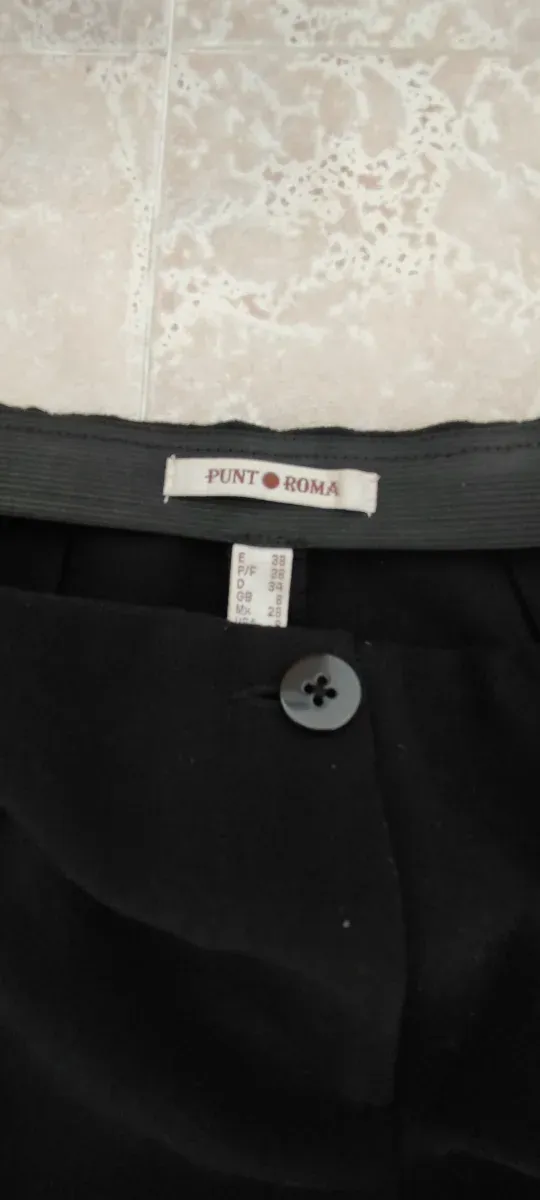 Pantalón Punto de Roma T M/38 Negro