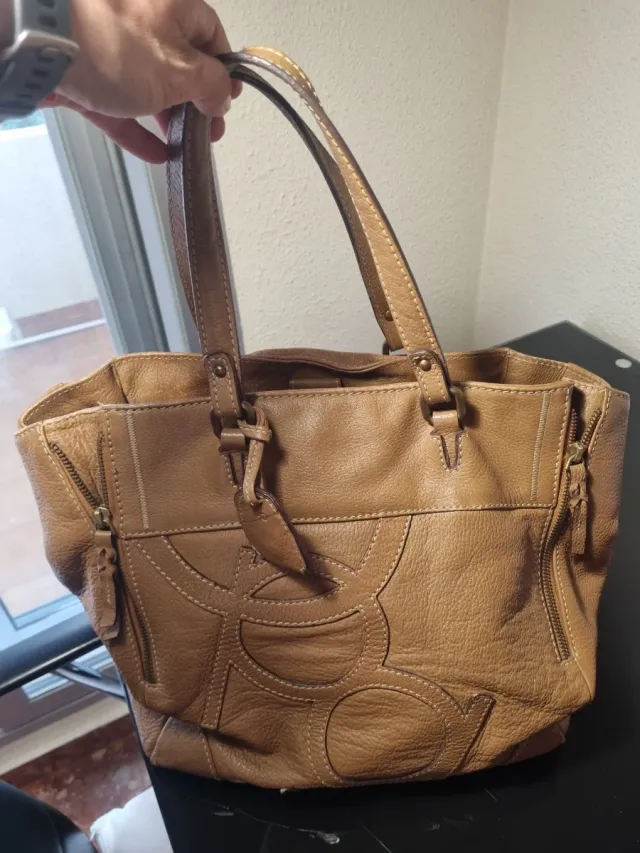 Bolso Purificación García Marrón Piel