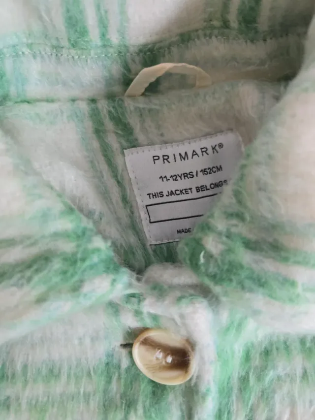 Camisa abrigosa cuadros verde y blanco