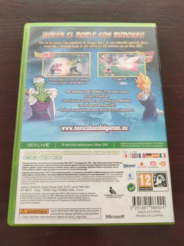 Juego Xbox 360 Dragon Ball Z Budokai HD