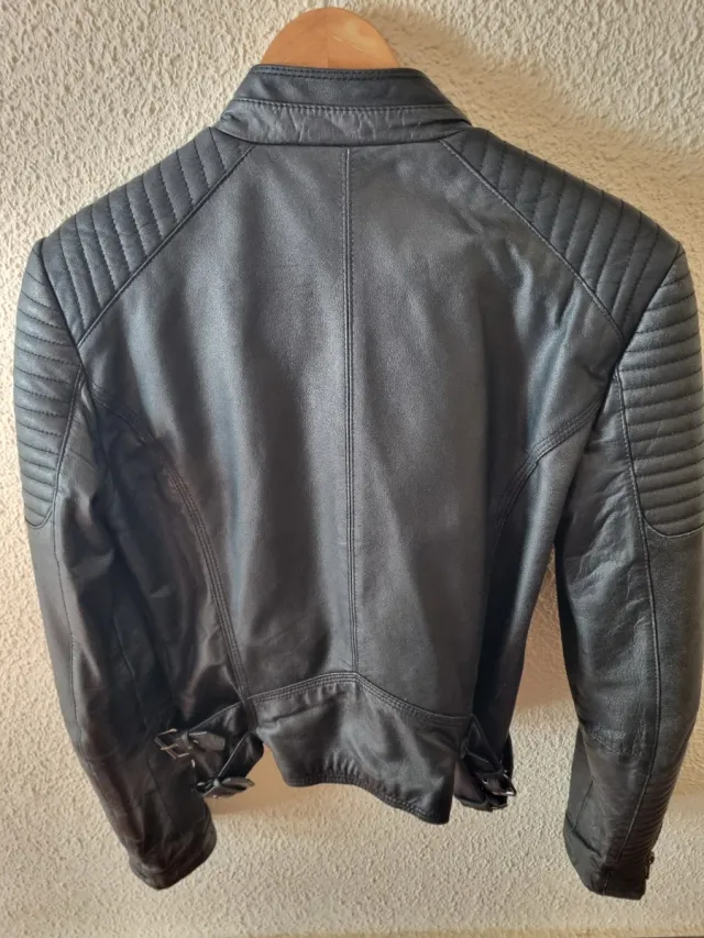 Cazadora Piel Zara Negra