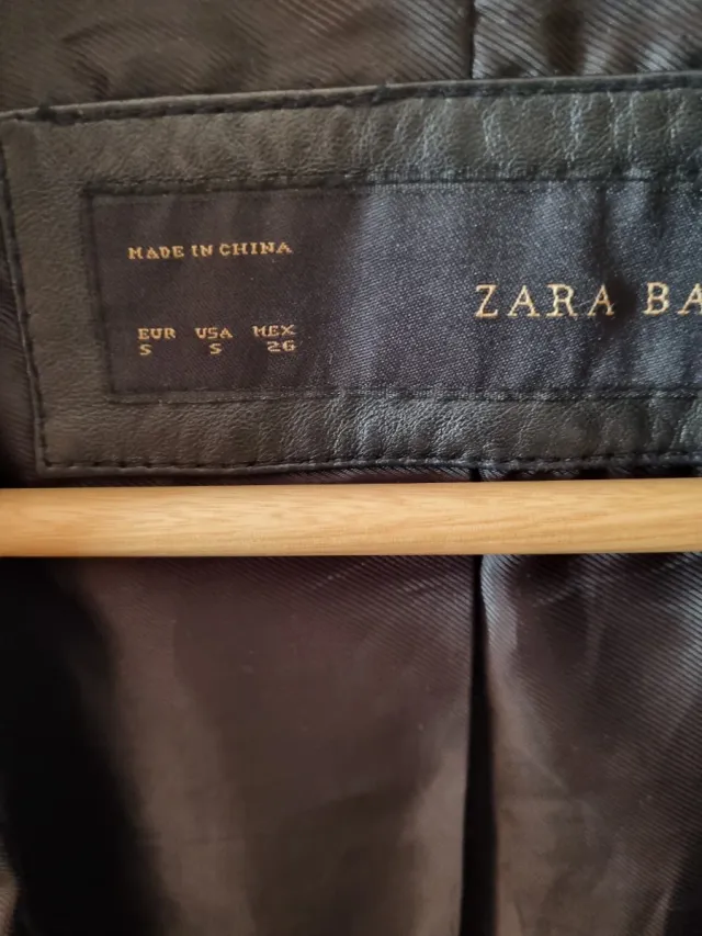 Cazadora Piel Zara Negra