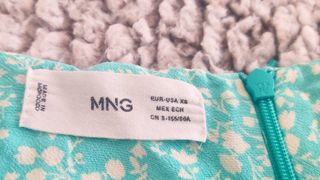 Falda Mango Talla XS Estampada Turquesa