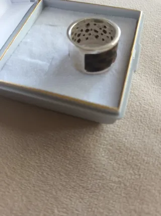 Anillo Plata Ley 925mm Marrón