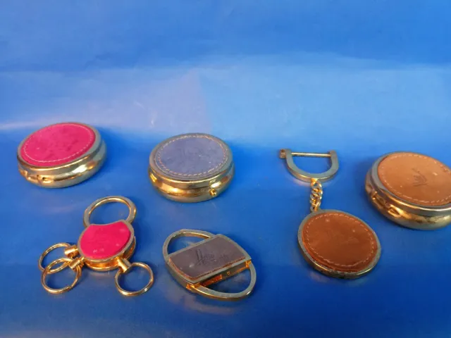 Set di 3 posacenere da tasca dorati e portachiavi