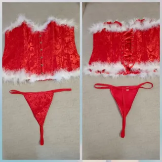 Conjunto Corsé y Tanga Rojo