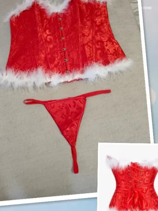 Conjunto Corsé y Tanga Rojo