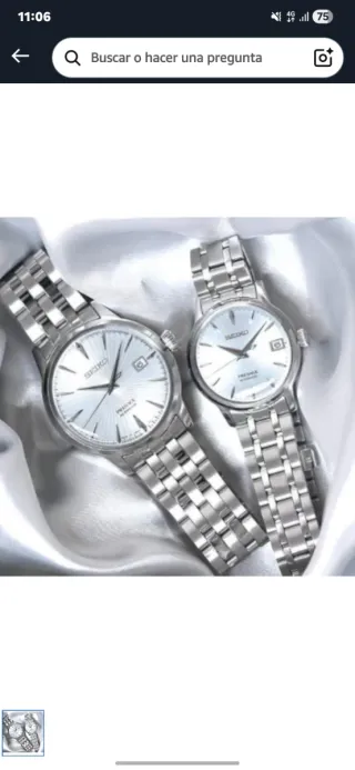 Reloj Seiko Plata y Blanco