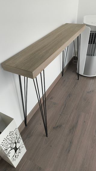 Tavolo da console in legno e metallo per ingresso o corridoio