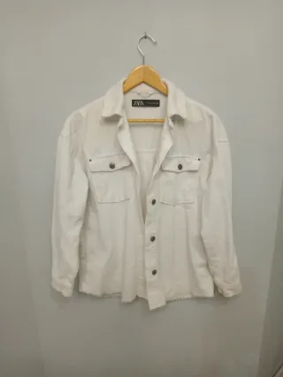 Sobrecamisa Zara pana blanca mujer