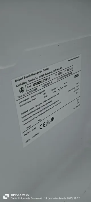 Congelador Vertical Bosch No Frost A++