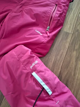 Pantalón de esquí niña rosa con tirantes