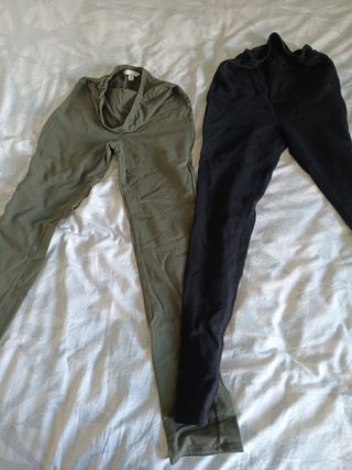 Pantalones premamá XS (Negro/Verde)