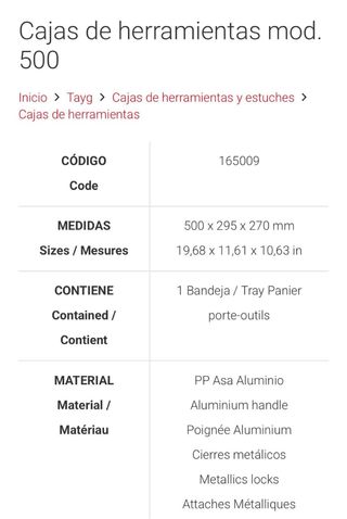 Caja de herramientas Tayg 500