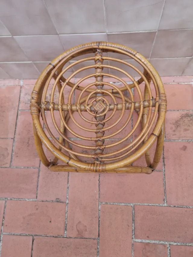 Taburete ratán 70s 35x35cm