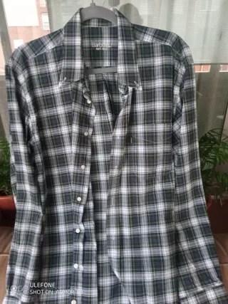 Camisa Barbour cuadros verde y blanco