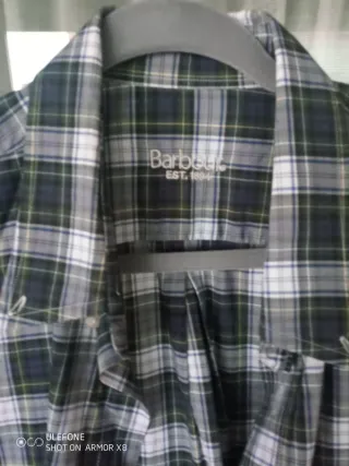 Camisa Barbour cuadros verde y blanco