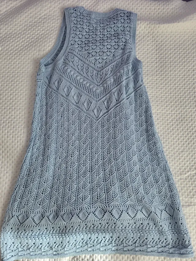 Vestido Zara Ganchillo Azul.