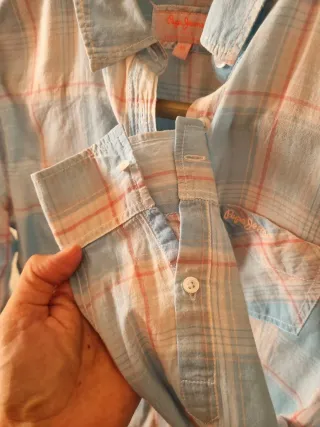 Camisa Pepe Jeans cuadros azul y rosa