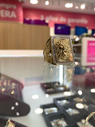 Anillo de león dorado talla 26 18k 11,82gr